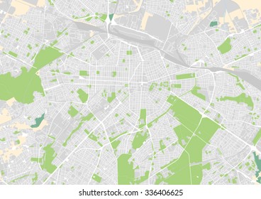 vector city map of Sofia, Bulgaria