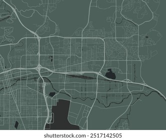 Vector city map of Sparks Nevada in the United States of America with white roads isolated on a green background.