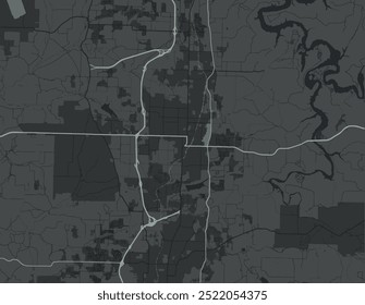 Vector city map of Springdale Arkansas in the United States of America with white roads isolated on a grey background.