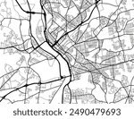 Vector city map of Springfield Massachusetts in the United States of America with black roads isolated on a white background.