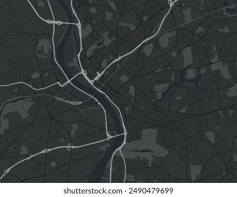 Vector city map of Springfield Massachusetts in the United States of America with white roads isolated on a grey background