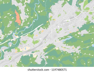 Vector city map of St. Gallen, Switzerland