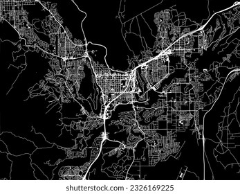 Vector city map of St. George Utah in the United States of America with white roads isolated on a black background.