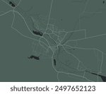 Vector city map of Starachowice in Poland with white roads isolated on a green background.