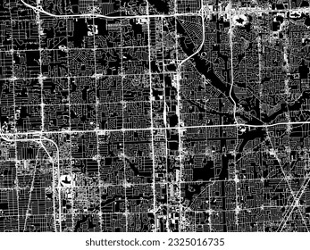 Vector city map of Sterling Heights Michigan in the United States of America with white roads isolated on a black background.
