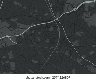 Vector city map of Stockport in the United Kingdom with white roads isolated on a grey background.