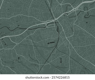 Vector city map of Stockport in the United Kingdom with white roads isolated on a green background.