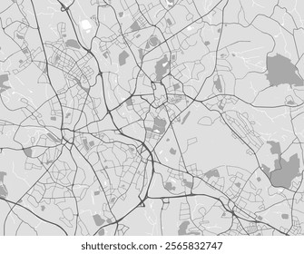 Vector city map of Stoke-on-Trent in the United Kingdom with black roads isolated on a grey background.