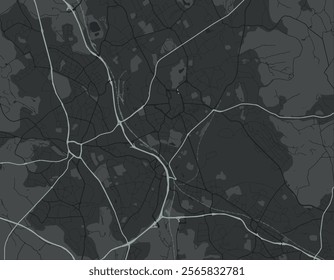 Vector city map of Stoke-on-Trent in the United Kingdom with white roads isolated on a grey background.