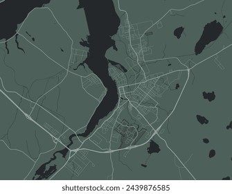 Vector mapa de la ciudad de Sydney Nueva Escocia en Canadá con las carreteras blancas aisladas sobre un fondo verde.