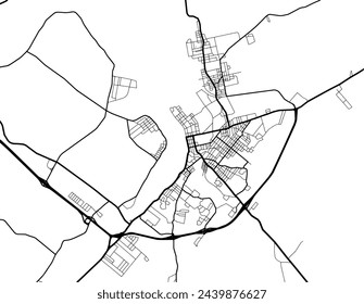 Vector mapa de la ciudad de Sydney Nueva Escocia en Canadá con carreteras negras aisladas sobre un fondo blanco.