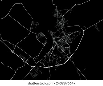 Vector city map of Sydney Nova Scotia in Canada with white roads isolated on a black background.