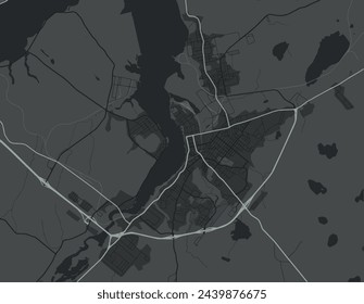 Vector city map of Sydney Nova Scotia in Canada with white roads isolated on a grey background.