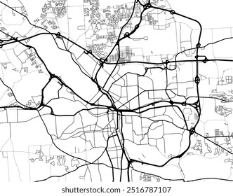 Mapa vetorial da cidade de Syracuse, Nova Iorque, nos Estados Unidos da América, com estradas pretas isoladas sobre um fundo branco.