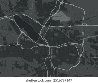 Mapa vetorial da cidade de Syracuse New York, nos Estados Unidos da América, com estradas brancas isoladas sobre um fundo cinza.