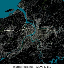 Vector City Map of Taipei, Taiwan data from Openstreetmap