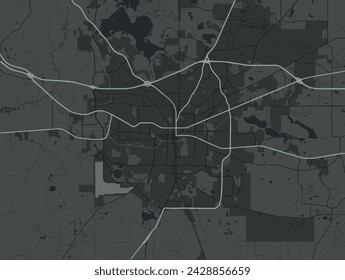 Vector city map of Tallahassee Florida in the United States of America with white roads isolated on a grey background.