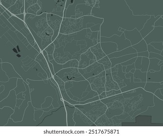 Vector city map of Temecula California in the United States of America with white roads isolated on a green background.