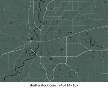 Vector Stadtplan von Terre Haute Indiana in den Vereinigten Staaten von Amerika mit weißen Straßen isoliert auf einem grünen Hintergrund.