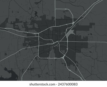 Vector city map of Texarkana Arkansas in the United States of America with white roads isolated on a grey background.