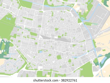 vector city map of Tilburg, Netherlands