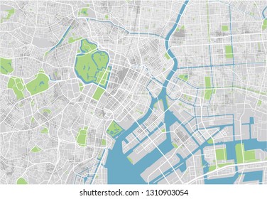 Vector City Map Tokyo Well Organized Stock Vector (Royalty Free ...