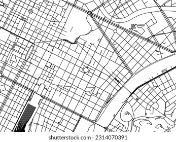 Vector city map of Torino Centro in Italy with black roads isolated on a white background.