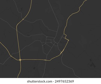 Vector city map of Tula in the Russian Federation with yellow roads isolated on a brown background.