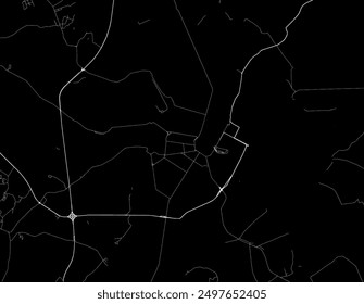 Vector city map of Tula in the Russian Federation with white roads isolated on a black background.