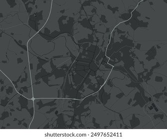 Vector city map of Tula in the Russian Federation with white roads isolated on a grey background.