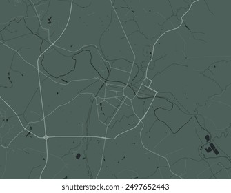 Vector city map of Tula in the Russian Federation with white roads isolated on a green background.