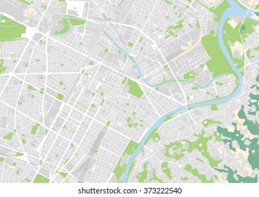 vector city map of Turin, Italy