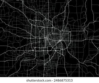 Vector city map of Twin cities Minnesota in the United States of America with white roads isolated on a black background.