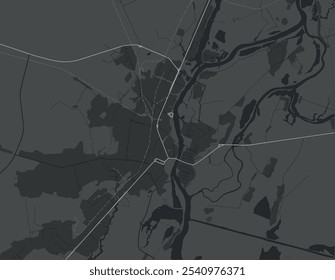 Vector city map of Velikiy Novgorod in the Russian with white roads isolated on a grey background.