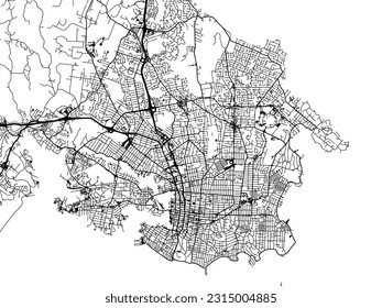 Vector city map of Victoria British Columbia in Canada with black roads isolated on a white background.