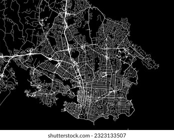 Vector city map of Victoria British Columbia in Canada with white roads isolated on a black background.