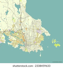 Vector city map of Victoria, British Columbia, Canada