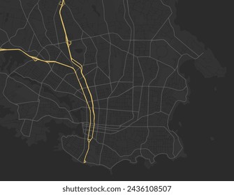 Vector city map of Victoria British Columbia in Canada with yellow roads isolated on a brown background.