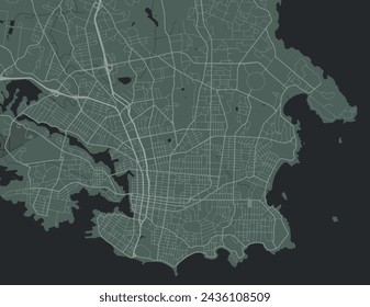 Vector city map of Victoria British Columbia in Canada with white roads isolated on a green background.