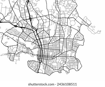 Vector city map of Victoria British Columbia in Canada with black roads isolated on a white background.