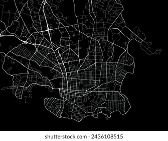 Vector city map of Victoria British Columbia in Canada with white roads isolated on a black background.