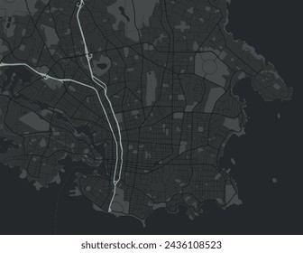 Vector city map of Victoria British Columbia in Canada with white roads isolated on a grey background