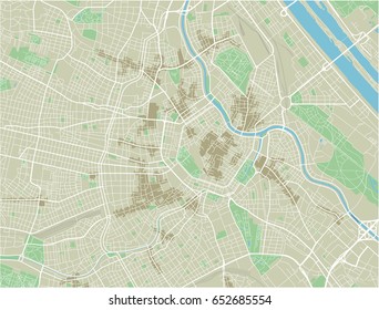 Vector city map of Vienna with well organized separated layers.
