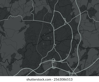 Vector city map of Vila Nova de Famalicao in Portugal with white roads isolated on a grey background.