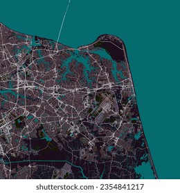 Vector city map of Virginia Beach, USA