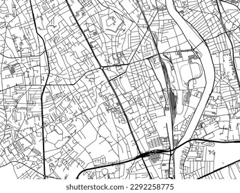 Vector city map of Vitry-sur-Seine in the France with black roads isolated on a white background.