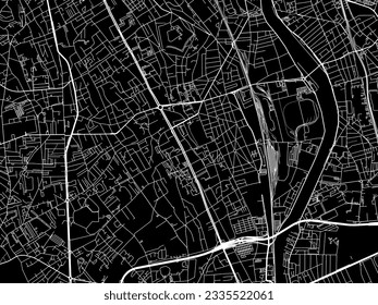 Stadtplan von Vitry-sur-Seine in Frankreich mit weißen Straßen einzeln auf schwarzem Hintergrund.