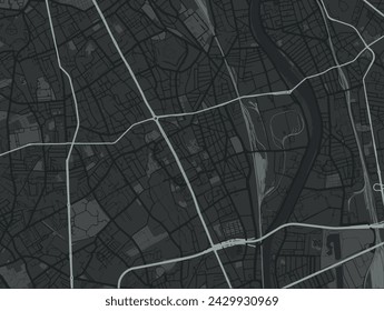 Vector Stadtplan von Vitry-sur-Seine in Frankreich mit weißen Straßen isoliert auf einem grauen Hintergrund.