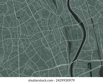 Vector city map of Vitry-sur-Seine in France with white roads isolated on a green background.