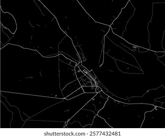 Vector city map of VNM Sa Dec in Vietnam with white roads isolated on a black background.